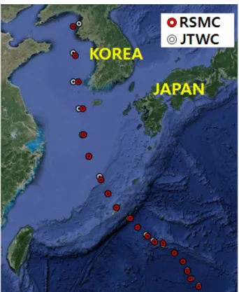 Table 3. Tropical cyclone parameters of RSMC best track data(BOLAVEN)