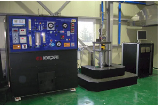 Fig. 1  Low-cycle environmental fatigue test rig 