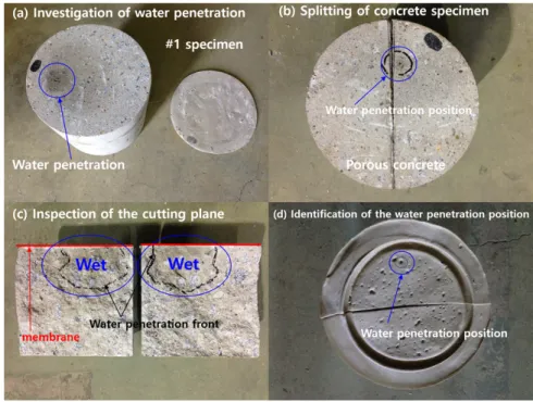 Fig. 6. Identification of water penetration
