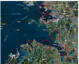 Fig. 11. Location map of reclamation projects in the middle coast of West Sea, South Korea.