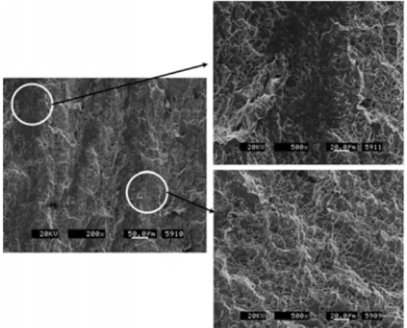 Figure  9. Fracture surface morphology for  inconel 82/182 welds at room temperature