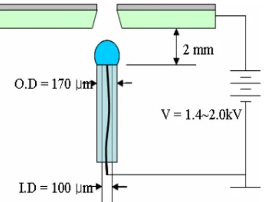 Fig. 2. The photograph of (a) assembly of capillary  inkjet head, (b) capillary inkjet head installed at the  experimental system