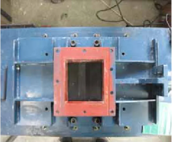 Fig. 6. Direct shear test apparatus with test specimen ܁ॢٚͿFig. 5(a)əݔۿۻɳ֨ॹں֨ॱॠşۻۆ֨ठ঍ԜۋČ, Fig