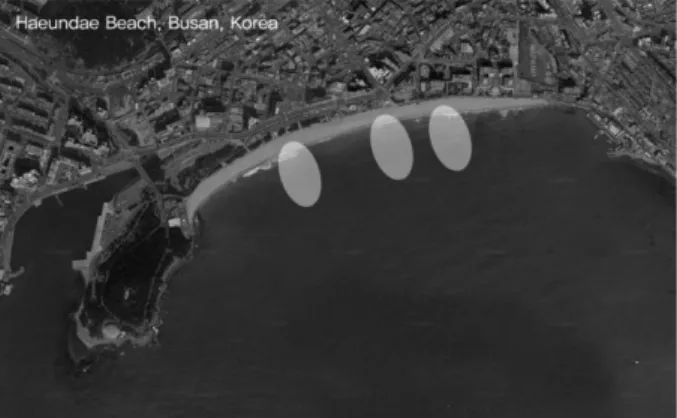 Fig. 5. Rip current occurrence point with frequency.
