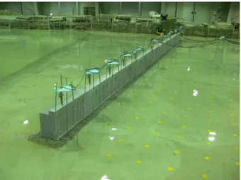 Table 1. Conditions of Incident wave Test No. Water depth( h) Incident angle(θ) Significant waveheight (H1/3)o Significant wave period (T1/3)o Significantwave length ( L 1/3 ) o Relative waterdepth (k1/3)oh Wave steepness(k1/3H1/3)o CASE1 0.5 m 10°20° 30° 