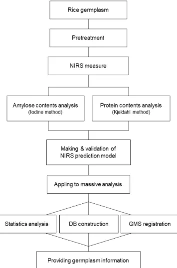 Fig. 1.   Schematic  design  for  cover-all  procedure  of  germplasm  information  by  NIRS  analysis.