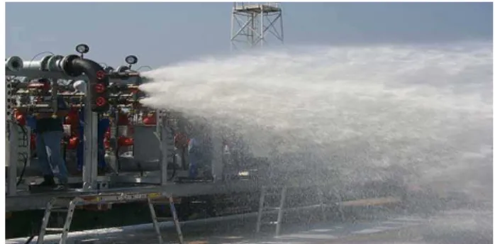 Fig. 1 Water deluge system on working 