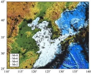 Fig. 2. Seismic hazard map (Average Return period: 500 years, MOMAF, 2005). Acceleration coeffieicnet (%g)  corre-sponding to 10% probability of an event in 50 years;