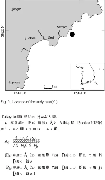 Fig. 1. Location of the study area (●).