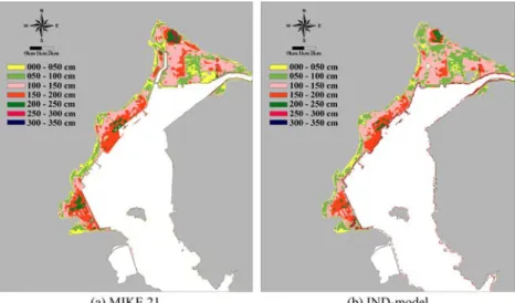 Fig. 8. Maximum inundation area for the virtual typhoon around Masan Bay.