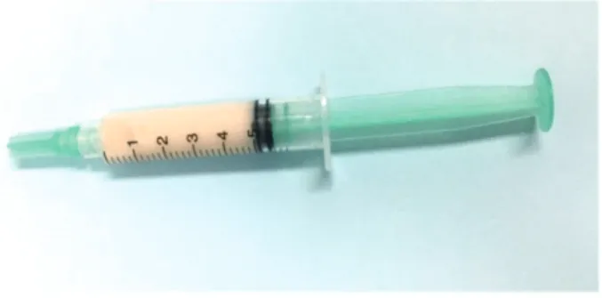 Fig. 3. Dissolve-A-Dose container를 이용한 경구항암제 용해 예시.