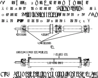 Fig. 1  Schematic diagrams of propeller shafts: (a) Two  piece steel propeller shaft; (b) One piece  aluminum/composite propeller shaft  (International patent pending)