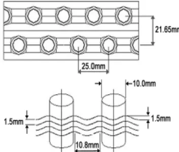 Fig. 1    Schematic drawing of the wave fin-and-tube   