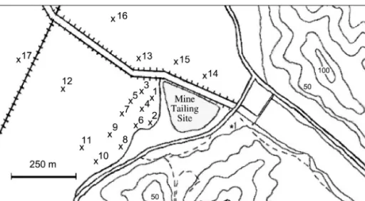 Fig. 1. Location of paddy soil sampling sites from the Duckum mine area.