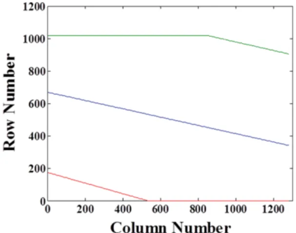 Fig. 14. (Color online) Domain wall boundary obtained by least square approximation from Fig