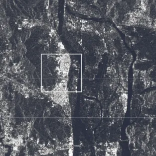 Fig. 1 shows the amplitude image of study area, which  corresponds to sub-way construction through urban area