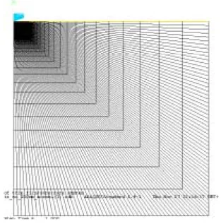 Fig. 2 Shape and residual impression of Berkovich tip[3] 은 인덴테이션에 대한 경계조건을 나타낸 Fig. 3 그림이다 
