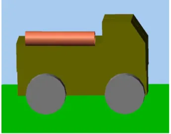 Fig. 7 Computer simulation of the SNF disposal     canister that accidentally drops and directly   collides onto the ground using RecurDyn