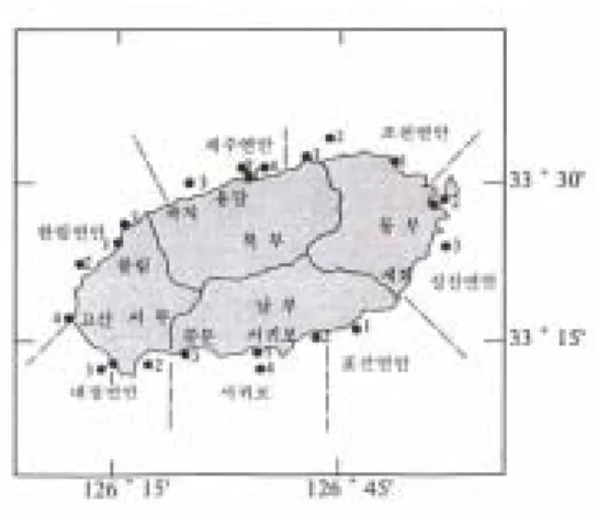 그림  3.  제주주변연안  조사위치도.