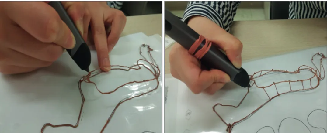 Fig. 1. Making structures with 3D printing pen by case 2. 