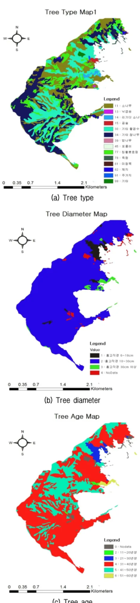 Fig. 7. Thematic maps in study area