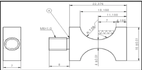 Fig. 1 POM specimens for Ultrasonic fatigue testing 