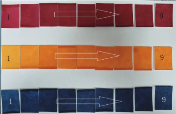 Fig. 3.   Dyed blotting paper sample by bar coating.          