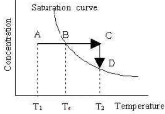 Fig. 1 A heating process of an inverse solubility salt solution