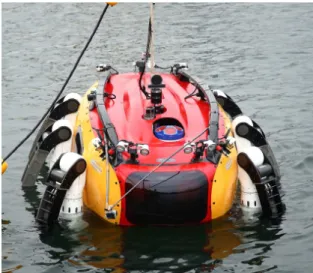 Fig. 1 Multi-legged subsea walking robot, Crabster  Fig. 2 Coordinate system of CR200 