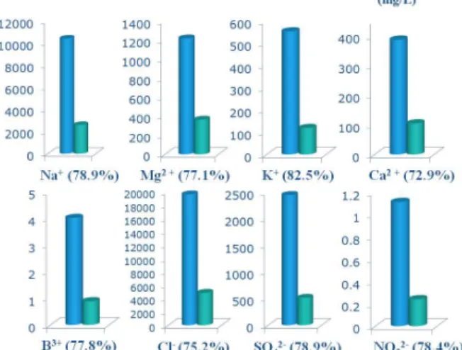 Fig.  7  Dissolved  ion  concentration  from  seawater(blue)  and  hydrate  pellet(green)