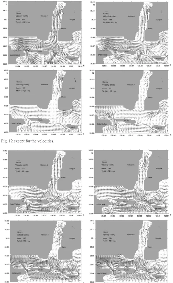 Fig. 14. Same as Fig. 12 except for the passage of the right hand side typhoon.