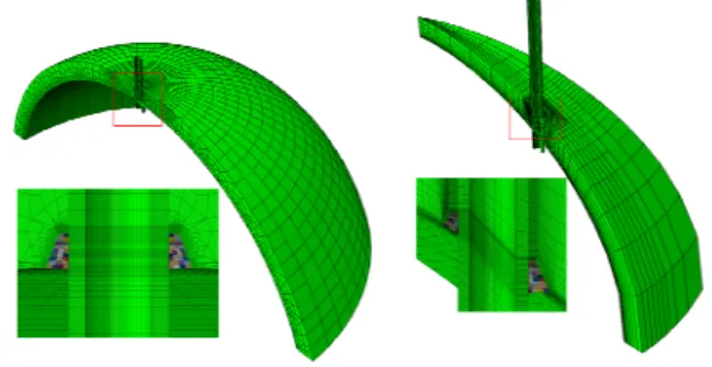 Fig.  6  FE  Model  for  RPV  CRDM  nozzle  (a)  center      nozzle (b) steepest side-hill nozzle 