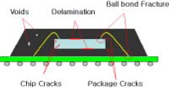 Fig. 3 Various types of inner defects in BGA
