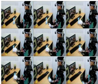 Table 2 Grip motion test 분류 실험 조건 End-effector 도달오차(cm) End-effector 파지성공률(%) 실험횟수 물체 위치 50cm 3.8 80 1040cm3.48210 30cm 3.2 85 10 에서 거리가 떨어질 경우 Gaze Tracking 50cm 오차가 많이 나는 걸 볼 수 있는데 이것의 가장 , 큰 이유는 사용자의 흔들림이다 흔들림은 기구 