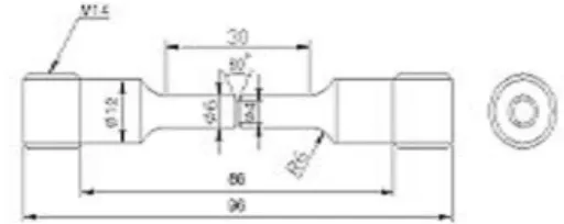 Fig. 3   Configuration of notched specimen for  corrosion fatigue test 