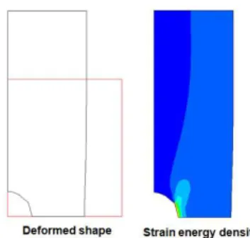 Fig. 8 F.E analysis results using the Rivlin's test conditions