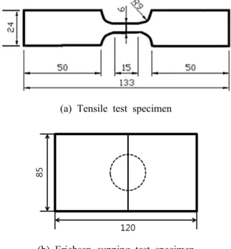 Fig. 2 Shape and dimensions of the specimen (unit : mm) 와 같다. 마이크로 비커스 경도기를 이용하여 2.94 N 의 하중으로 10 초간 압자를 압입하여 비커스 경도 를 측정하였다 미세조직 관찰은 용착부 열영향 
