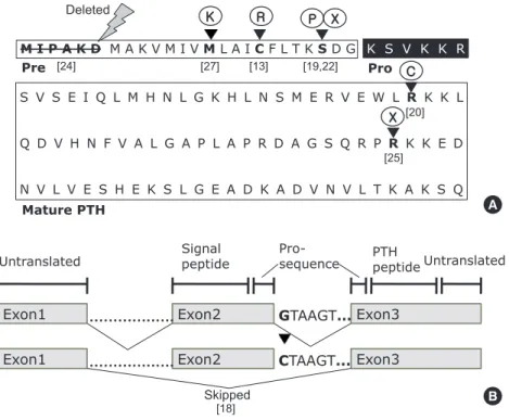 Fig. 1. (A) Primary sequence of human parathyroid hormone (PTH) and organization of its domains