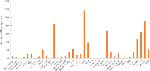 Fig. 1. Insulin-like growth factor binding protein 2 (IGFBP-2) expression profile from Genecards database (www.genecards.org)