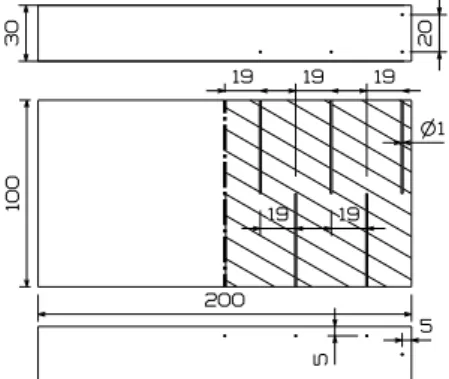 Fig. 3 Structure of the specimen (mm unit). 