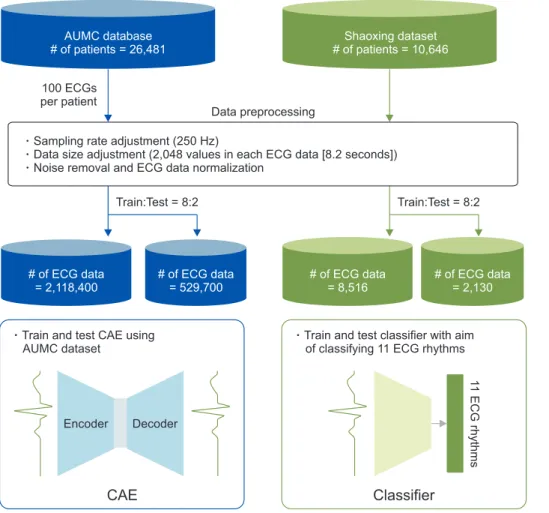 Figure 1.  Overview of the study. Two  electrocardiogram (ECG)  dataset were used for this  study
