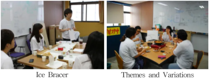 Figure 6. Induce student participation (그림 6. 놀이를 통한 학생들의 참여유도) 7. 결론 사용자  참여디자인은  학교를  사용하는  모든  사용자들이  직접적이고  능동적인  참여를  통해  그들의  설계  아이디어 와  요구  등을  직접  학교  설계에  투영하는  것이  목적이다
