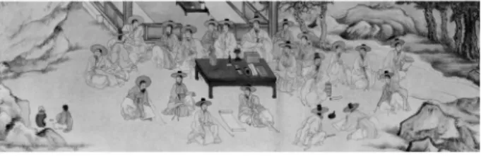 Figure 3. Sugyedokeon (수계도권(修 禊 圖卷) 유숙(劉淑),  1853,  지본담채,  30 × 800cm,  개인소장