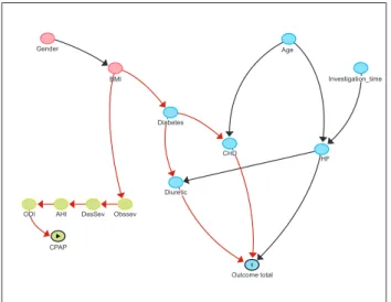 Figure 2.  Data-driven model of factors associated with target  variable Outcome total