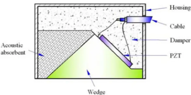 Fig. 1 Construction of angle beam transducer