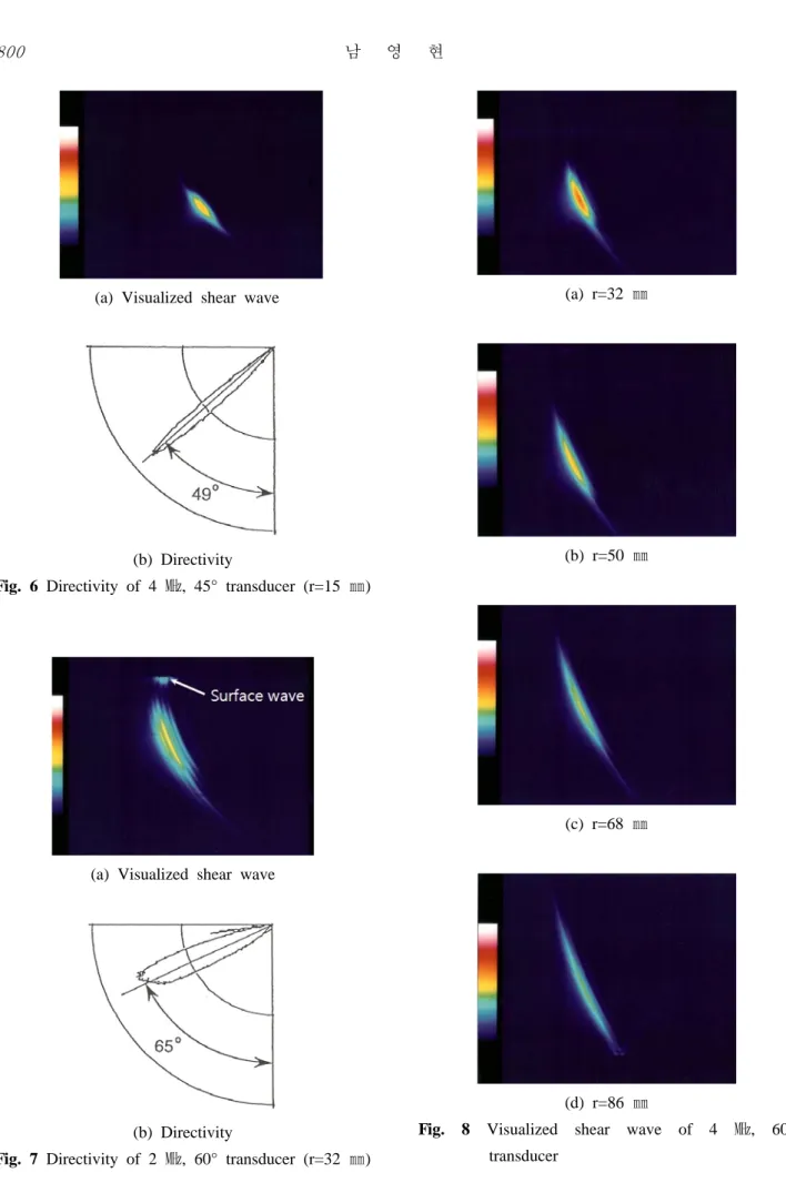 Fig. 6 Directivity of 4 ㎒, 45° transducer (r=15 ㎜) 