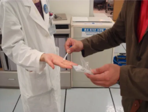 Fig.  1.  Inspection  of  bacteria  in  the  hands  using  absorption  culture  medium