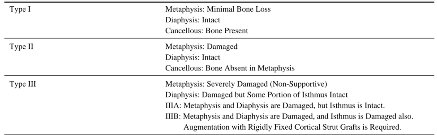 Table 2. Paprosky Classification