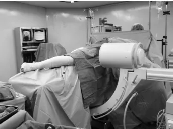 Fig. 2. The intraoperative C-arm technique can be used after fixation of true acetabular cup