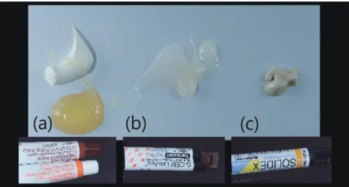 Fig. 6.  포세린으로 만들어진 보철과 단면(a), 레진치의 단면(b)